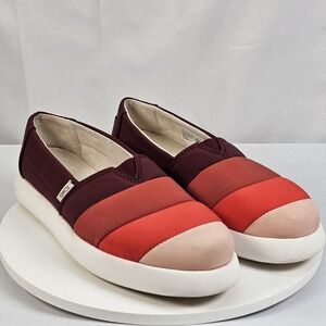 Toms Women's Burgundy Red Pink Slip-On Flats